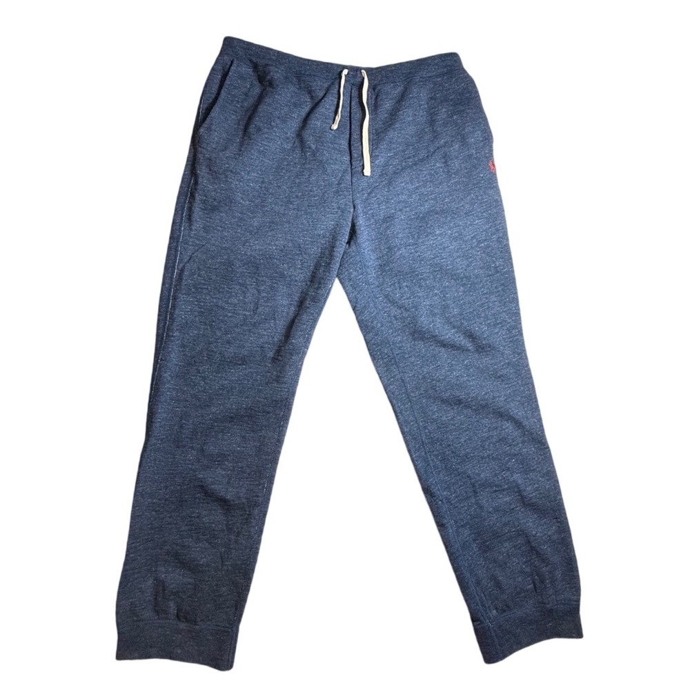 Polo Ralph Lauren Mens XLT Tall Navy Heather Fleece Jogger Sweatpants Pony-2087